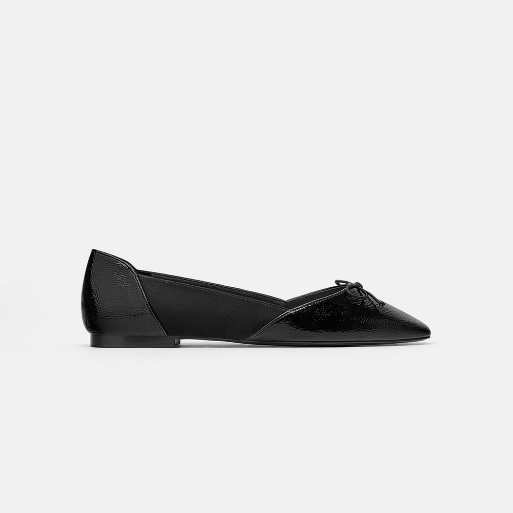 NWT Zara Pointy Ballet Flats With Bow